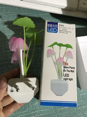 Vofull Kids Wall Mushroom Lamp Lotus Leaf Motion Sensor Plug in Small Mushroom Night Light