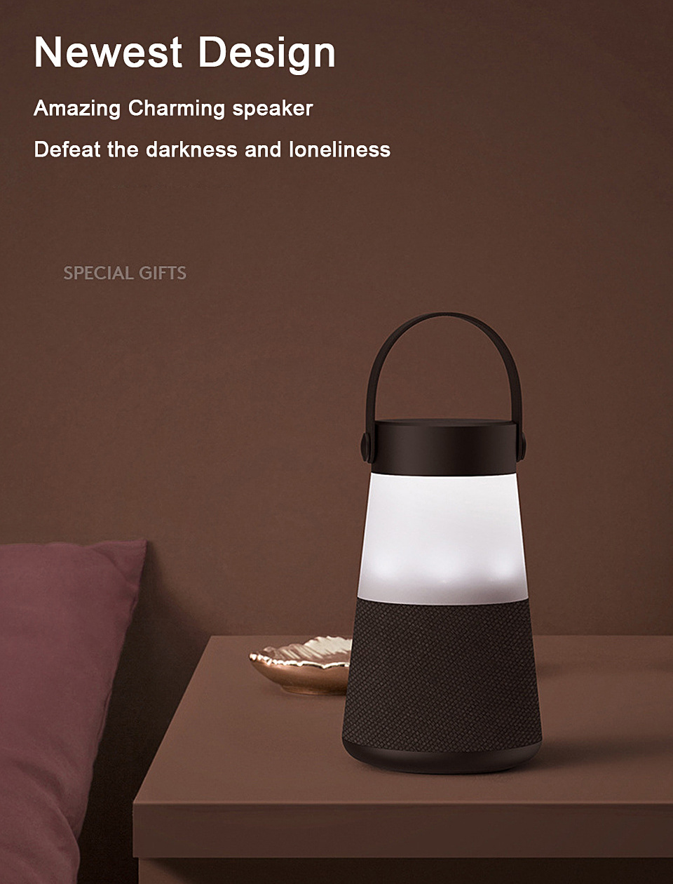 Vofull  Stereo Bass Speaker Night  Lamp Camping Lantern Speaker  Outdoor Waterproof  Night Light