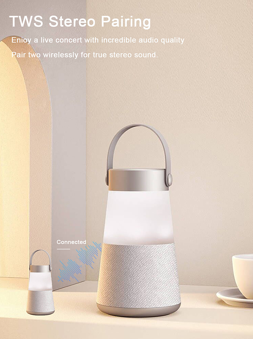 Vofull  Stereo Bass Speaker Night  Lamp Camping Lantern Speaker  Outdoor Waterproof  Night Light