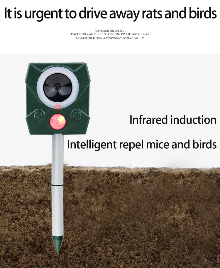 Outdoor Infra-sound Rechargeable Animal Smart Sensor Ultrasonic Mosquito Shining Eye Animal Repeller