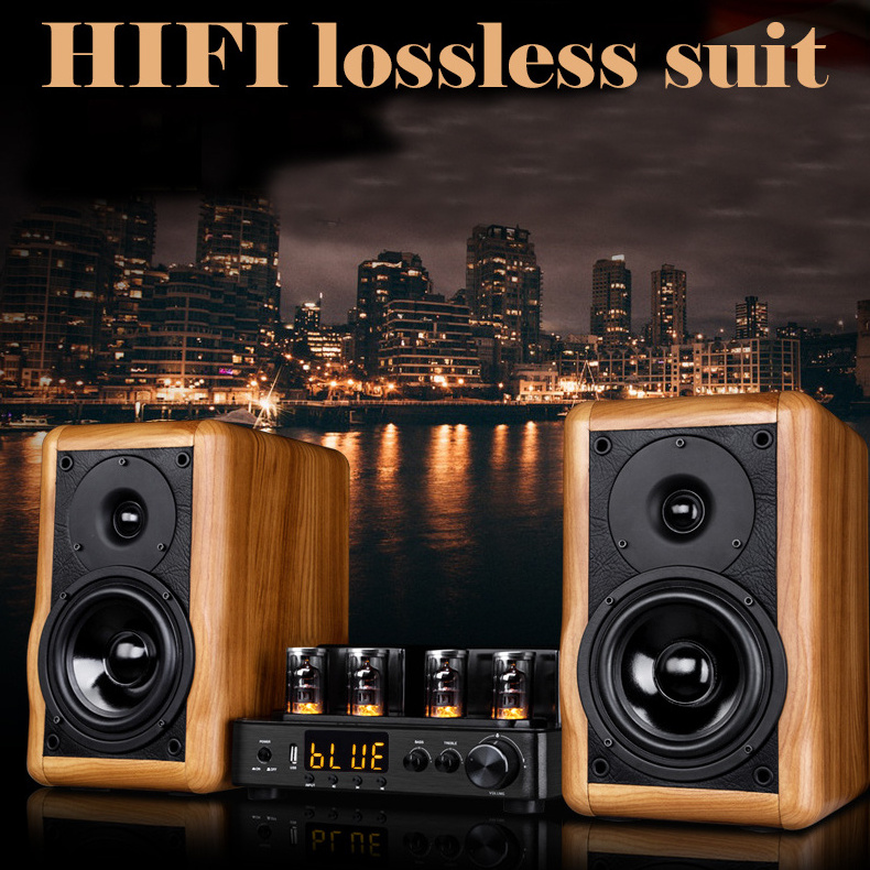 Vofull Home Hifi Passive Oxygen Free 2.0 Bookshelf Speakers Computer 5 inch Bookshelf Speaker with Amplifier