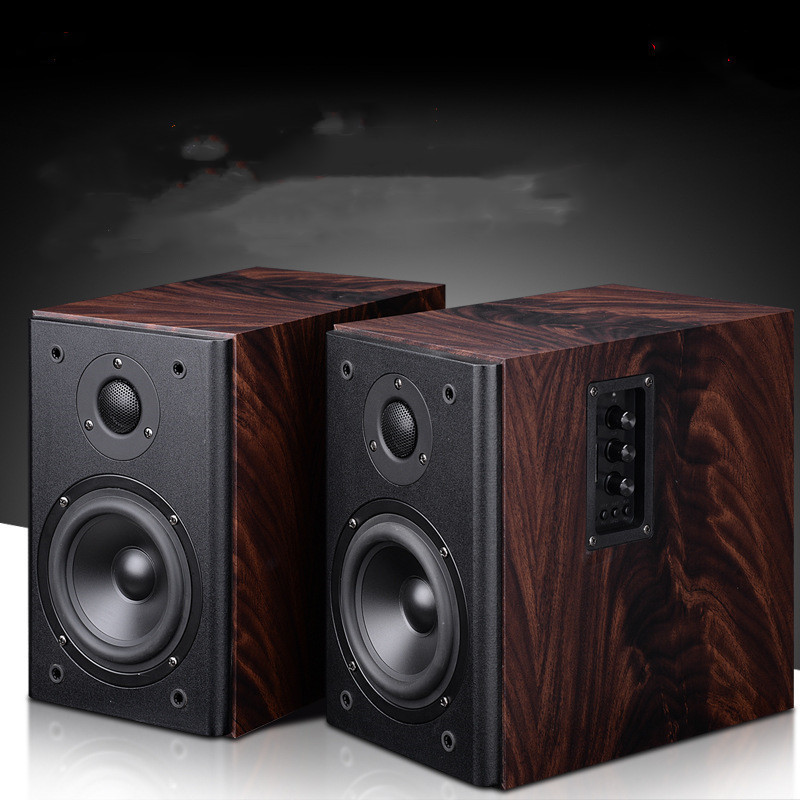 Vofull 2.0 inch Active Hifi Home Office Audio High End USB Wooden Bookshelf Speakers