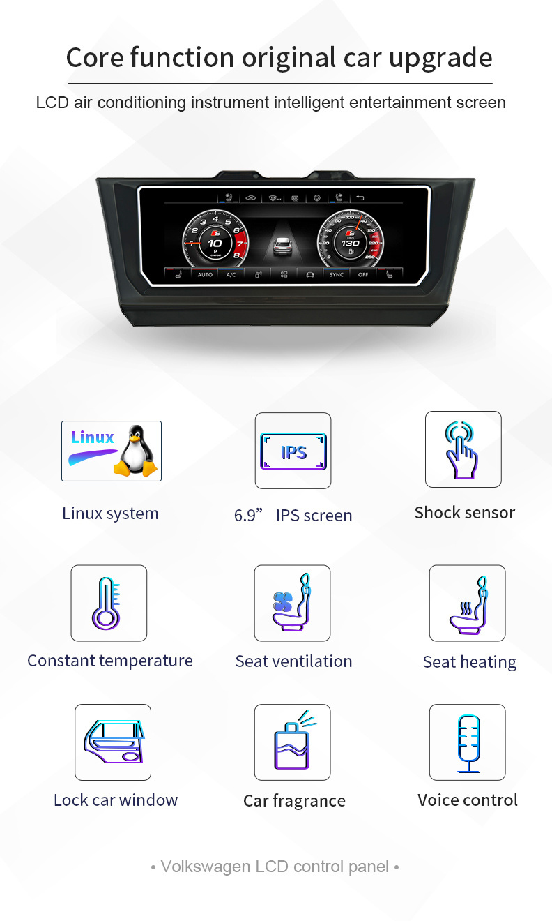 Car Electric Panel Air Conditioner LCD AC Board For Vw Auto Touch Screen Center Air Condition A/C Vent Outlet Panel Interior