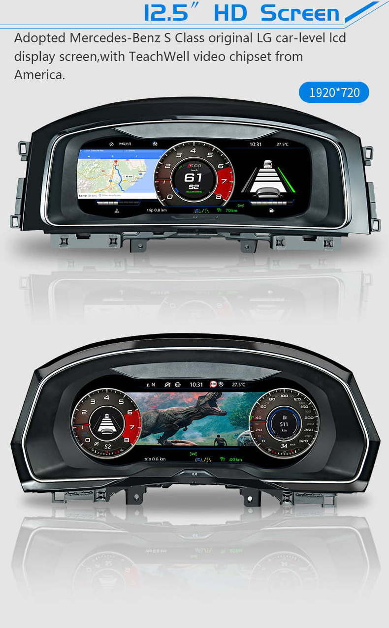 New design Digital Dashboard Panel Virtual Instrument Cluster CockPit LCD Speedometer For golf