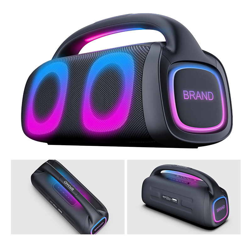 Portable Bluetooth Loud Sound Party Speaker RGB Light Multiple Functions Popular Hot Selling Outdoor Music Black Plastic Active