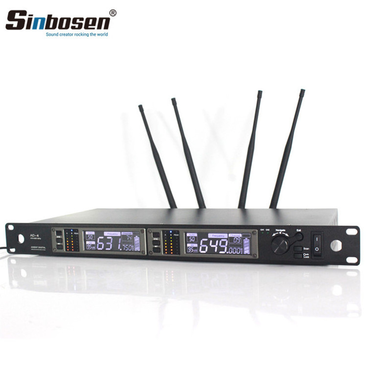 Sinbosen AD-4 Karaoke System UHF Wireless Studio Microphone Professional With 2 Dynamic Mic