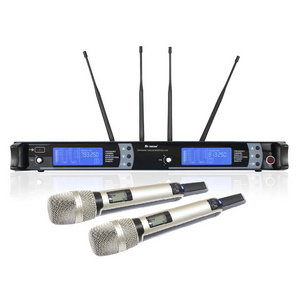 Professional wireless vocal microphone system Karaoke sm9000 with 2 pcs UHF microphone