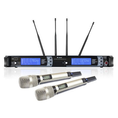 Professional wireless vocal microphone system Karaoke sm9000 with 2 pcs UHF microphone