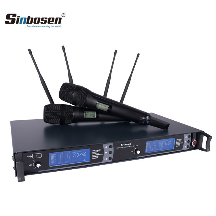 Professional wireless vocal microphone system Karaoke sm9000 with 2 pcs UHF microphone