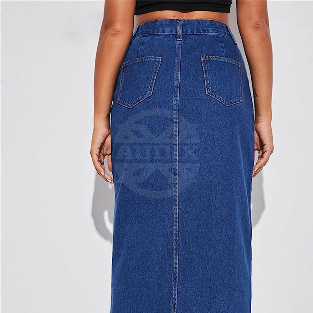 Women Long Casual Denim Skirt Spring A-line Plus Size Long Skirts for Women Jeans Skirts Available in All sizes