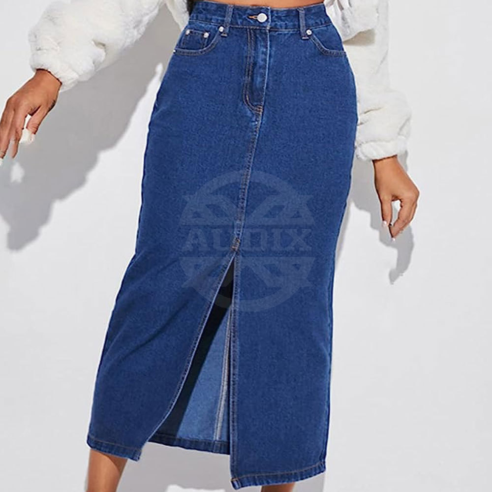 Women Long Casual Denim Skirt Spring A-line Plus Size Long Skirts for Women Jeans Skirts Available in All sizes