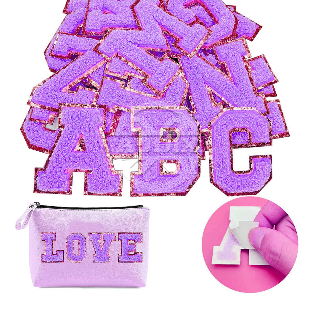 2023 Chenille Letter Patches Self Adhesive Letters Iron on Letters for Clothing in new style and quality