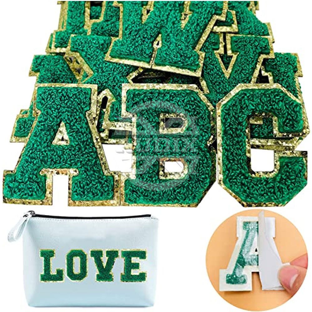 2023 Chenille Letter Patches Self Adhesive Letters Iron on Letters for Clothing in new style and quality