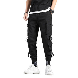 Black Cargo Pants Men Hip Hop Streetwear Jogger Trousers Men Casual Sweatpants