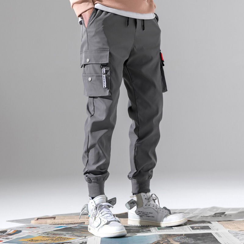 Black Cargo Pants Men Hip Hop Streetwear Jogger Trousers Men Casual Sweatpants