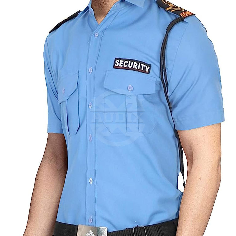 2023 Low MOQ Short Sleeve Button Uniform Security Shirt in new style Security Guard Uniform with Labels