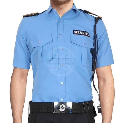 2023 Low MOQ Short Sleeve Button Uniform Security Shirt in new style Security Guard Uniform with Labels