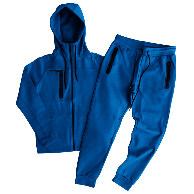 OEM Sweat suit Drop shipping Custom Logo Polyester Long Sleeve Zip Up Hoodie Pants 2 Piece Set Jogging Suit Men's Track Suits