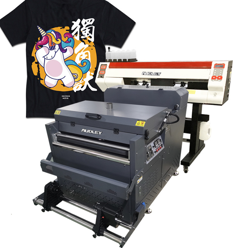 hot sale Audley 70cm dual Eps i3200 4720 xp600 head T shirt DTF film printer with powder shaker machine