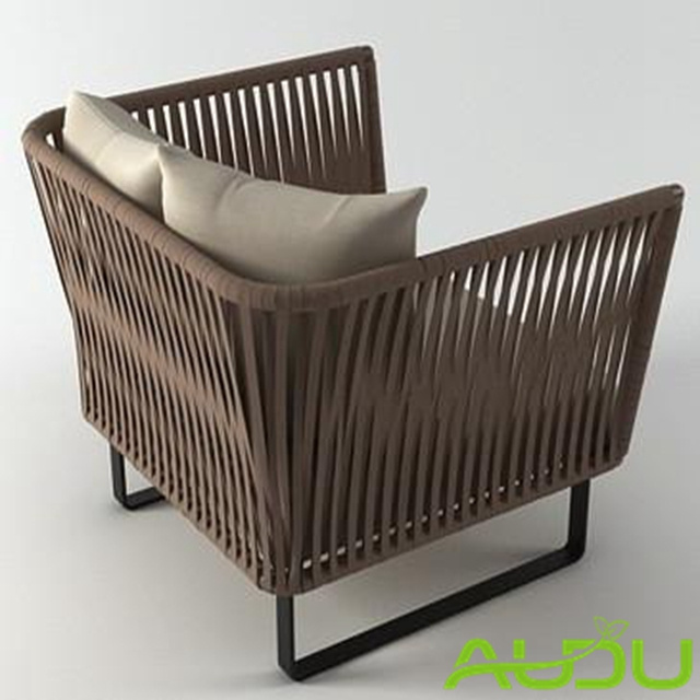 Audu New Design Aluminium Base Single Sofa woven rope outdoor furniture