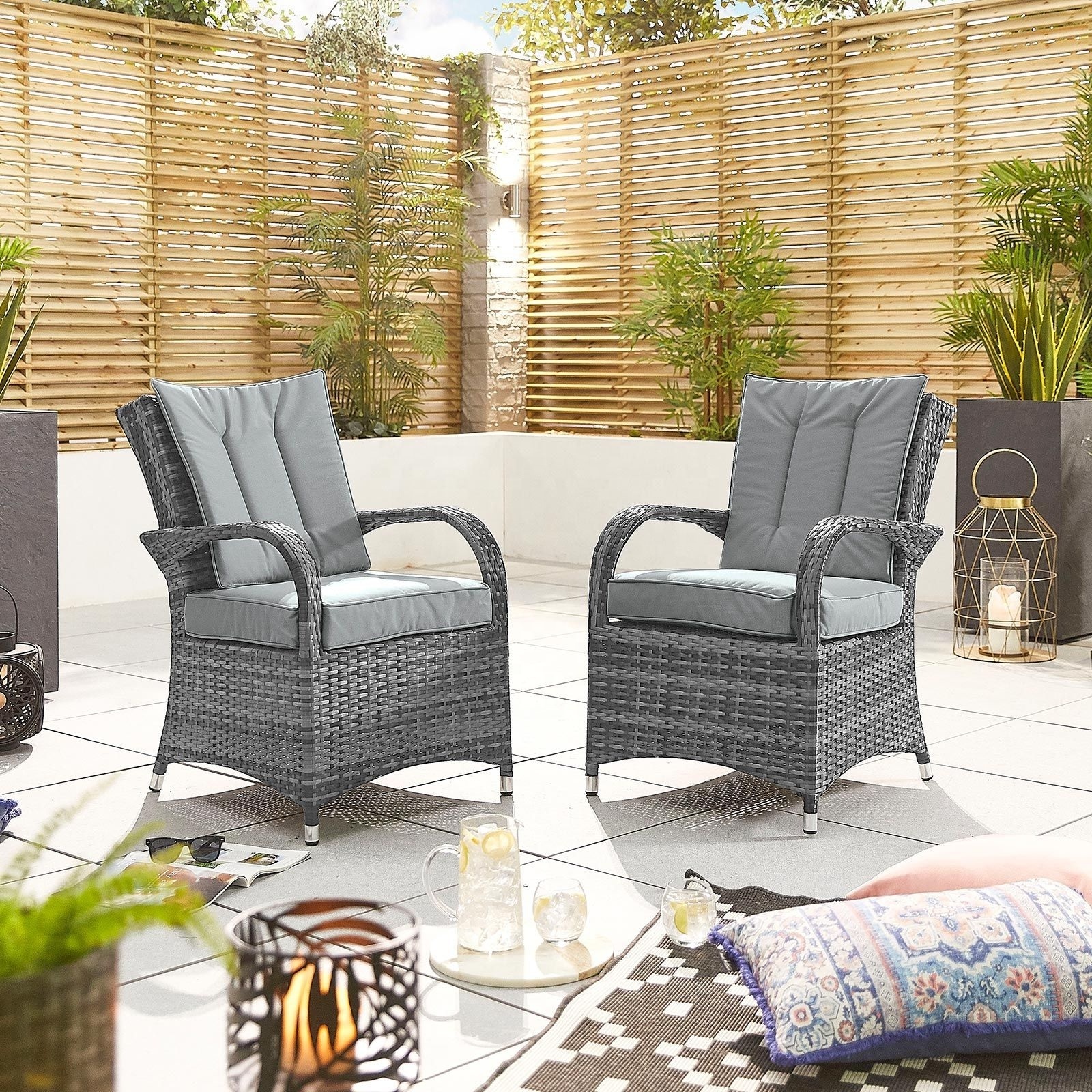 luxury modern 4 6 8 people garden outdoor rattan patio recliner chairs fire pit table top outdoor dining set with bbq grill