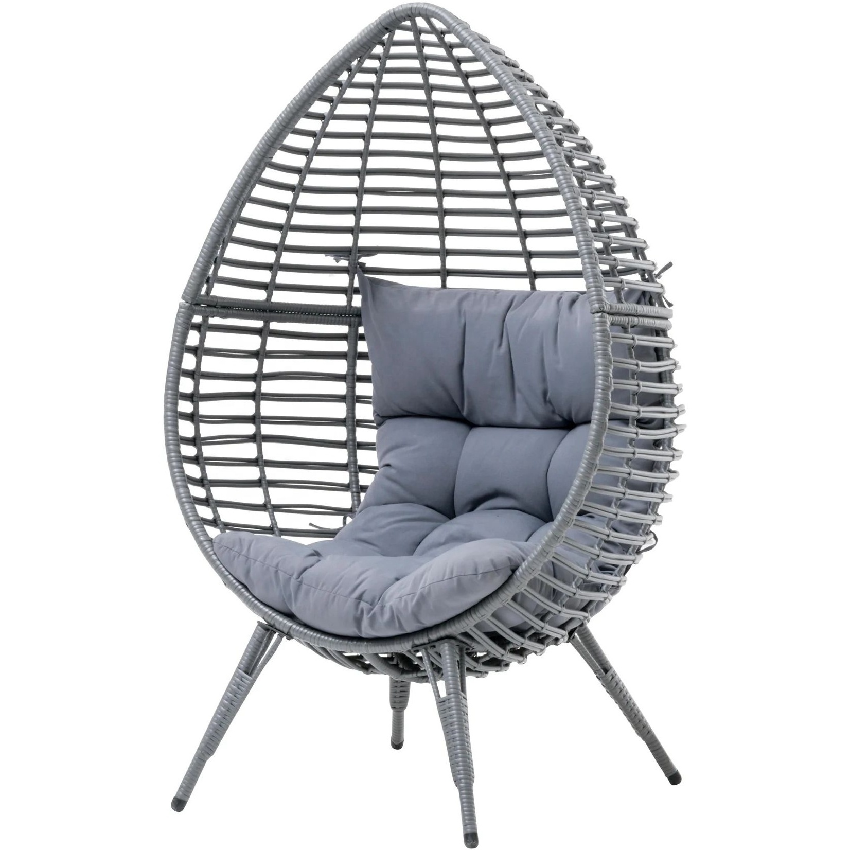 Wicker Round Egg Chair With Legs Home Outdoor Hanging Swing Modern Patio Bench Rattan Indoor Steel Hammock