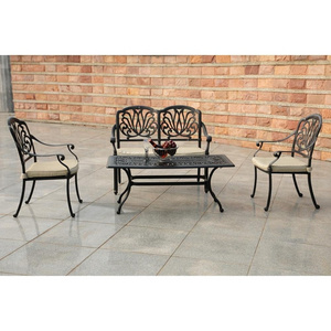 Audu Luxury Garden Furniture Patio Cast Iron Outdoor Metal Aluminum Contemporary Outdoor Sofa Set Set Da Giardino Ferro Battuto