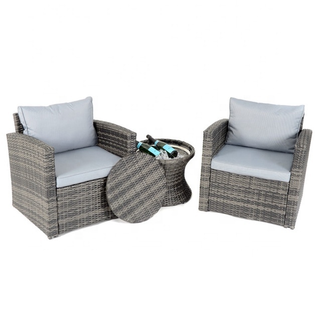 Audu Warsaw Rattan Outdoor Balcony Club Chair With Ice Cool Table