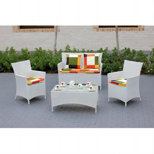 White Cheap Flat Pack Outdoor Furniture Rattan Garden Furniture Rattan Wicker Sofa Patio Furniture