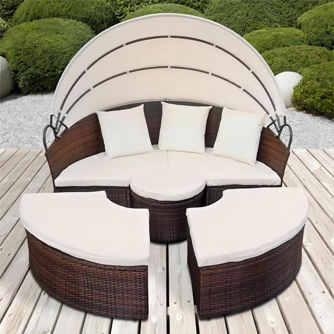 Audu Outdoor Furniture Sets Aluminum Frame Rattan Swimming Pool Sofa With Loveseat And Glass