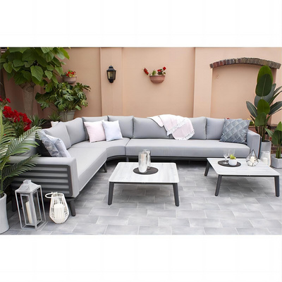 Modern Grey Aluminum Backyard Furniture Garden Sofa Set Patio Furniture Set Wicker Outdoor Furniture Garden Set