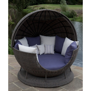 Audu Apple Rattan Modern Round Bed Designs