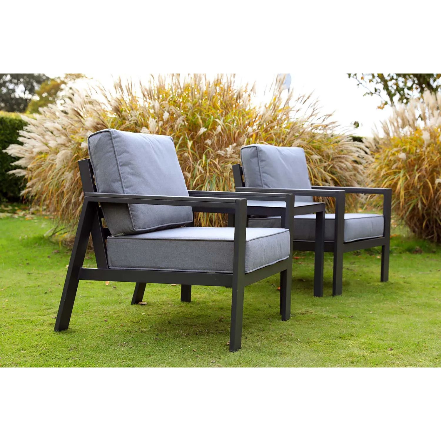 Fashion Aluminum garden furniture Aluminum outdoor chairs and table black Aluminum garden set