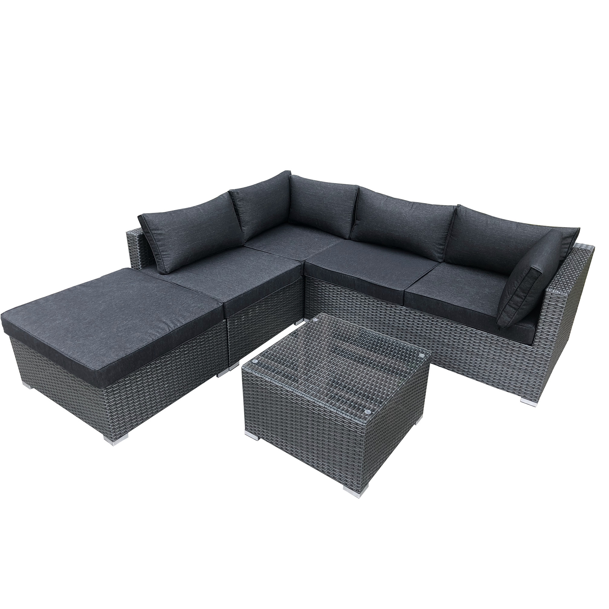 Modern minimalism Rattan Dining Set Patio Outdoor Rattan Wicker Furniture Sets Garden Furniture light Grey Rattan Sofa