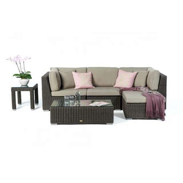 Audu Garden Sectional Couch/Outdoor Sectional Sofa Set/Rattan Corner Sectional Sofa