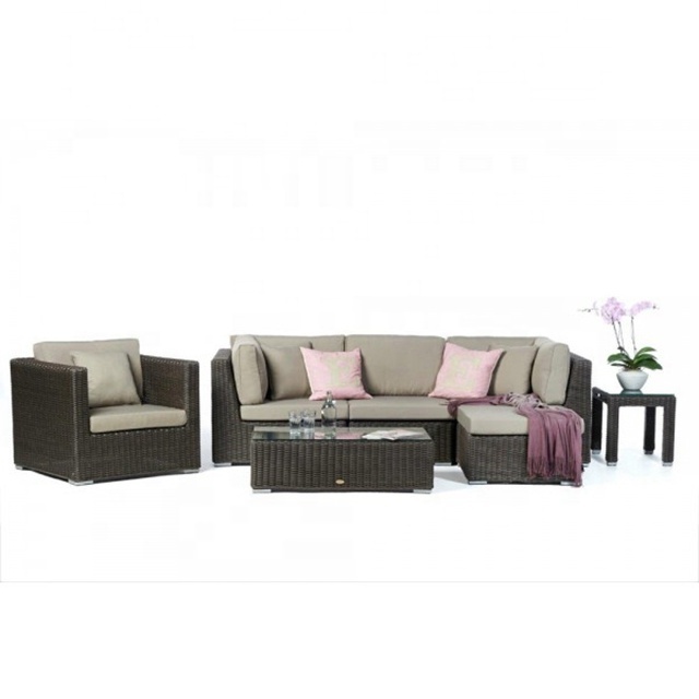 Audu Garden Sectional Couch/Outdoor Sectional Sofa Set/Rattan Corner Sectional Sofa