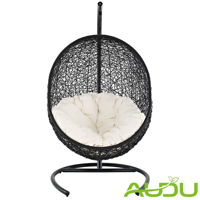 Audu rattan furniture basket shaped chair swing with good price