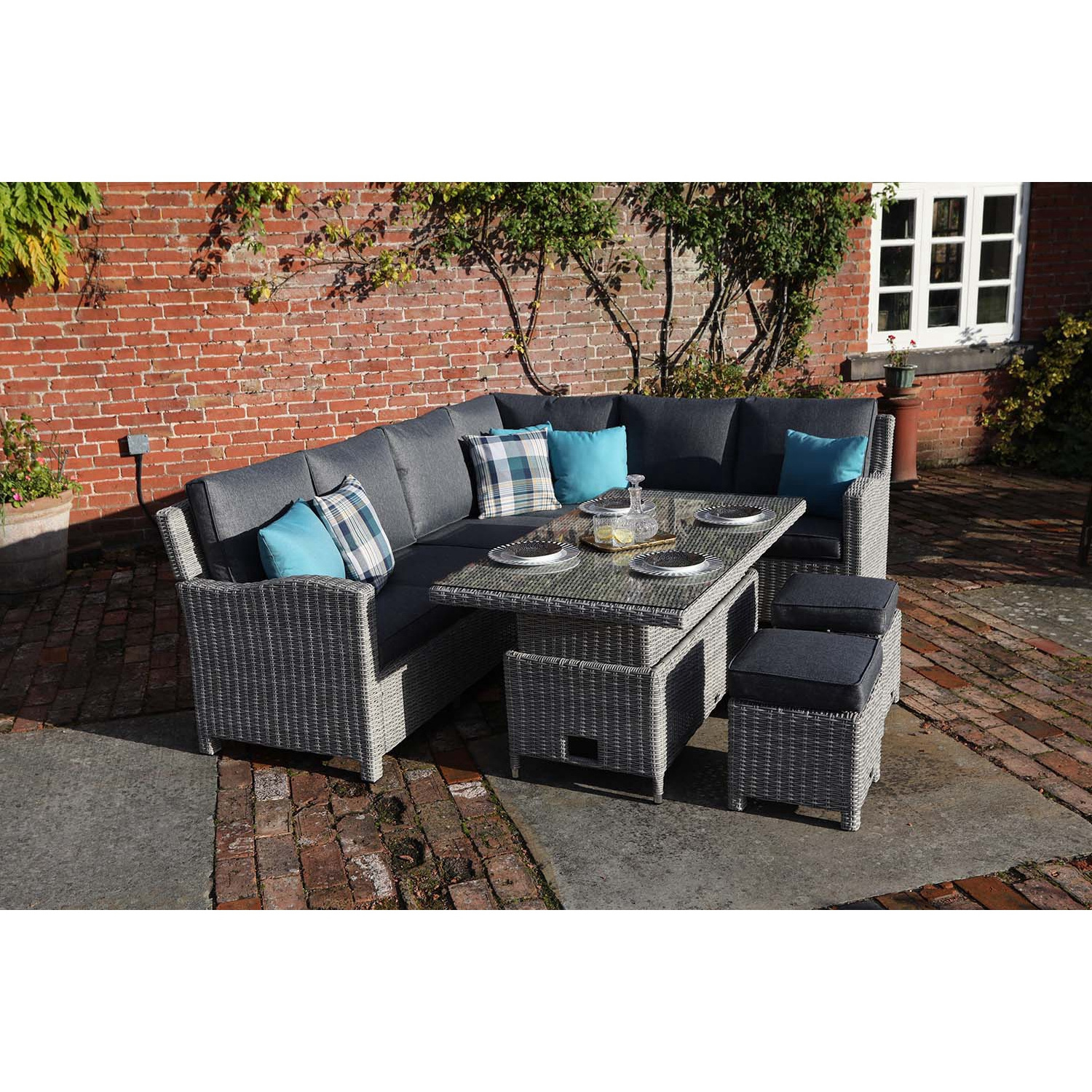 Cheap Factory Outdoor Furniture Direct Sell Corner Patio Rattan Set Modern Outdoor Furniture Set Rope Sofa Lounge Chair Set