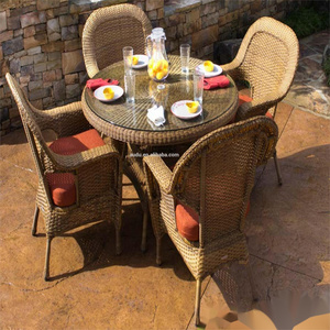 Audu Hot sale outdoor PE rattan chair garden wicker dining furniture dining sets table and chair