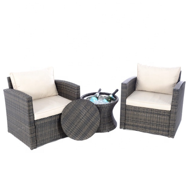 Audu Warsaw Rattan Outdoor Balcony Club Chair With Ice Cool Table