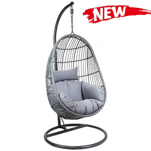 Lifetime Guarantee Collapsible Rattan Hanging Egg Chair Rattan Outdoor Terrace Rope Garden Patio Egg Swing Chair With Stand