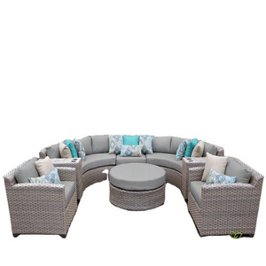 Hawaii Rattan 3 Seater Sofa with 1 Arm in Onyx Cocoa with Olefin Fabric Cushion