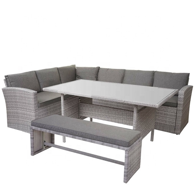 Audu FBA Power Coating Steel Cheap Courtyard Leisure Seats Wholesale Wicker Outdoor Poly Rattan Furniture in Ireland