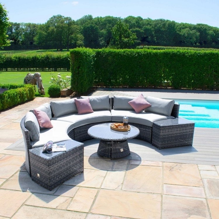 Audu Commercial Resin Oval Wicker Sofa Set Outdoor Lounge Furniture For The United Kingdom