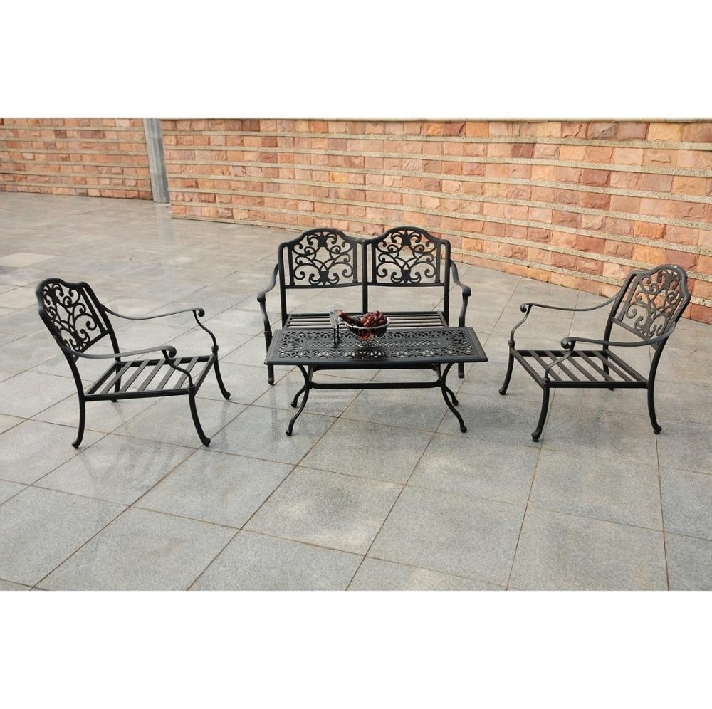 Audu Luxury Garden Furniture Patio Cast Iron Outdoor Metal Aluminum Contemporary Outdoor Sofa Set Set Da Giardino Ferro Battuto