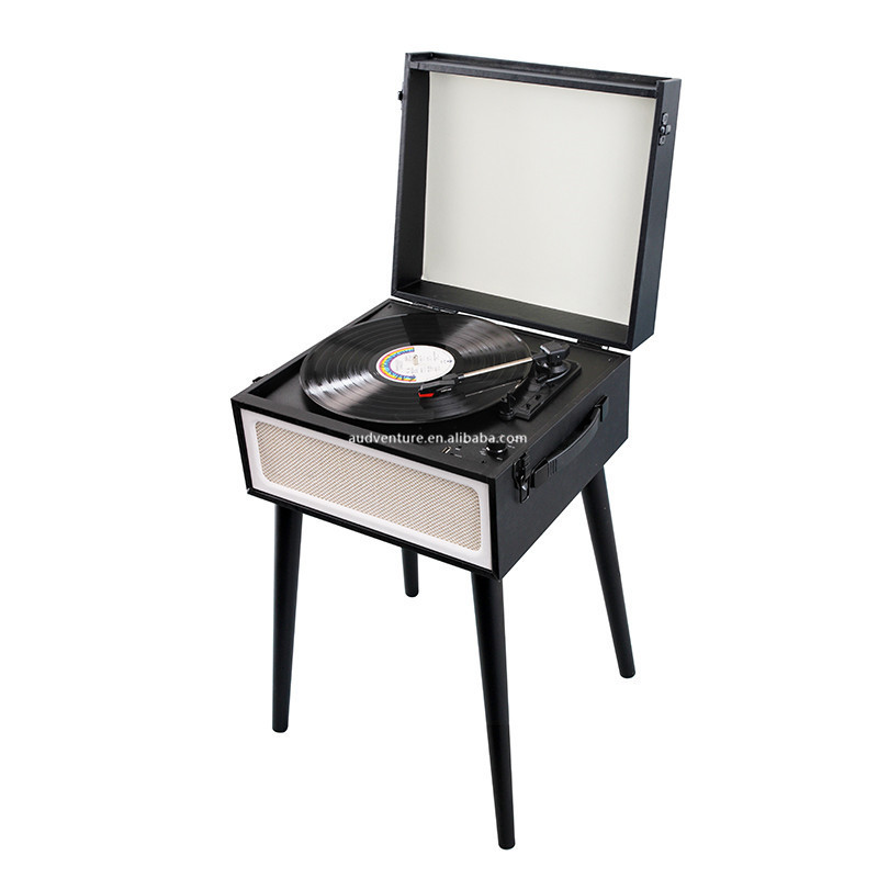 Brand new black Semi-automatic phonograph 3-Speed gramaphone Vinyl Record Player Belt Drive Turntable Record Player