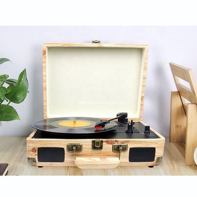 Portable suitcase tocadisco music system blue tooth speaker vinyl record player turntable for recording