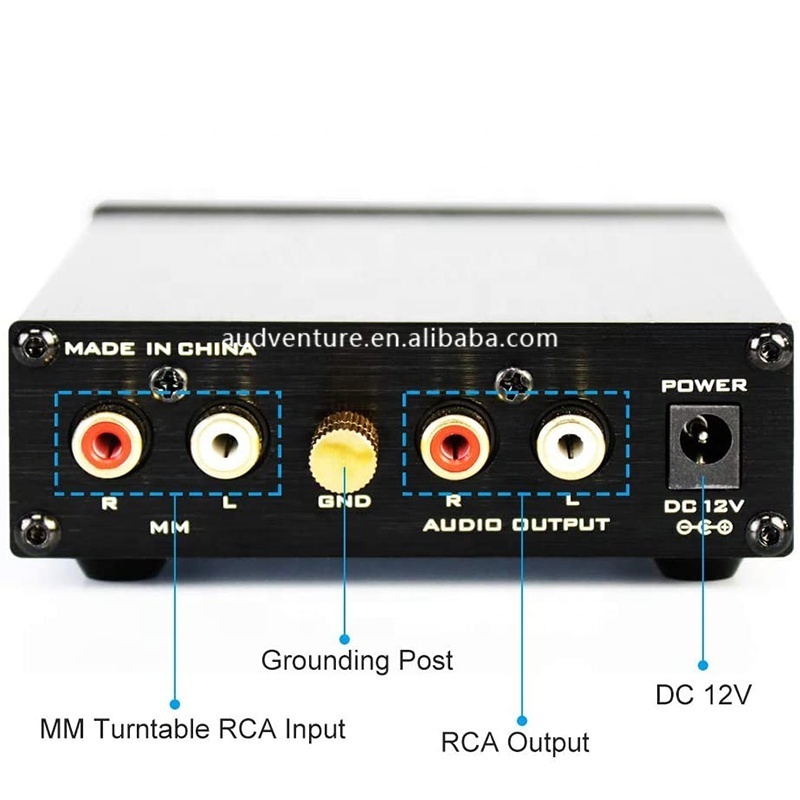 Preamplifier AUX HIFI fever moving magnet amplifier with Grounding Post Stereo Audio Hi-Fi Gramophone MM Phono Preamp Turntable