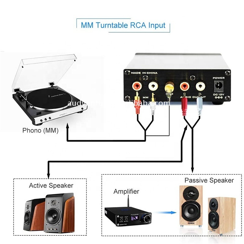 Preamplifier AUX HIFI fever moving magnet amplifier with Grounding Post Stereo Audio Hi-Fi Gramophone MM Phono Preamp Turntable