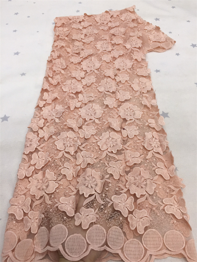 3D flower floral flat sequin tissu dentelle rose gold sequin fabric guipure lace fabric